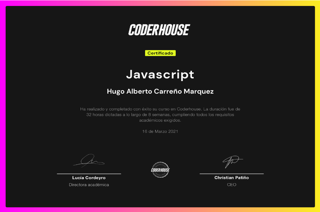 Certificado JavaScript